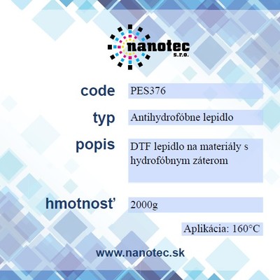 Antihydrofóbne práškové lepidlo DTF